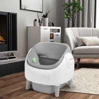 HKM-383251 Automatic Cat Litter Box with Easy Clean Feature, Travel Tray for Cats and Kittens, Large Capacity Plastic Design