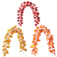 HKM-383251 Halloween Party Simulation Rattan Decor in Maple Leaf Colors