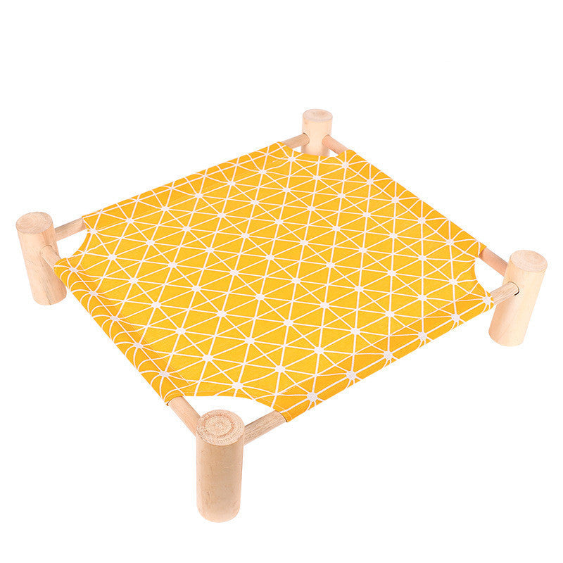 HKM-3833149 Wooden Four Seasons Pet Camping Bed and Mat for Small Dogs and Cats, Removable and Washable Covers, Various Colors Available