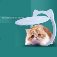 HKM-3833917 Intelligent Plastic Cat Door Curtain - White/Black, Easy Installation, 29cm Outer Size