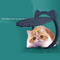 HKM-3833917 Intelligent Plastic Cat Door Curtain - White/Black, Easy Installation, 29cm Outer Size
