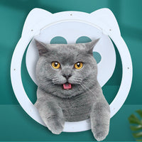 HKM-3833917 Intelligent Plastic Cat Door Curtain - White/Black, Easy Installation, 29cm Outer Size