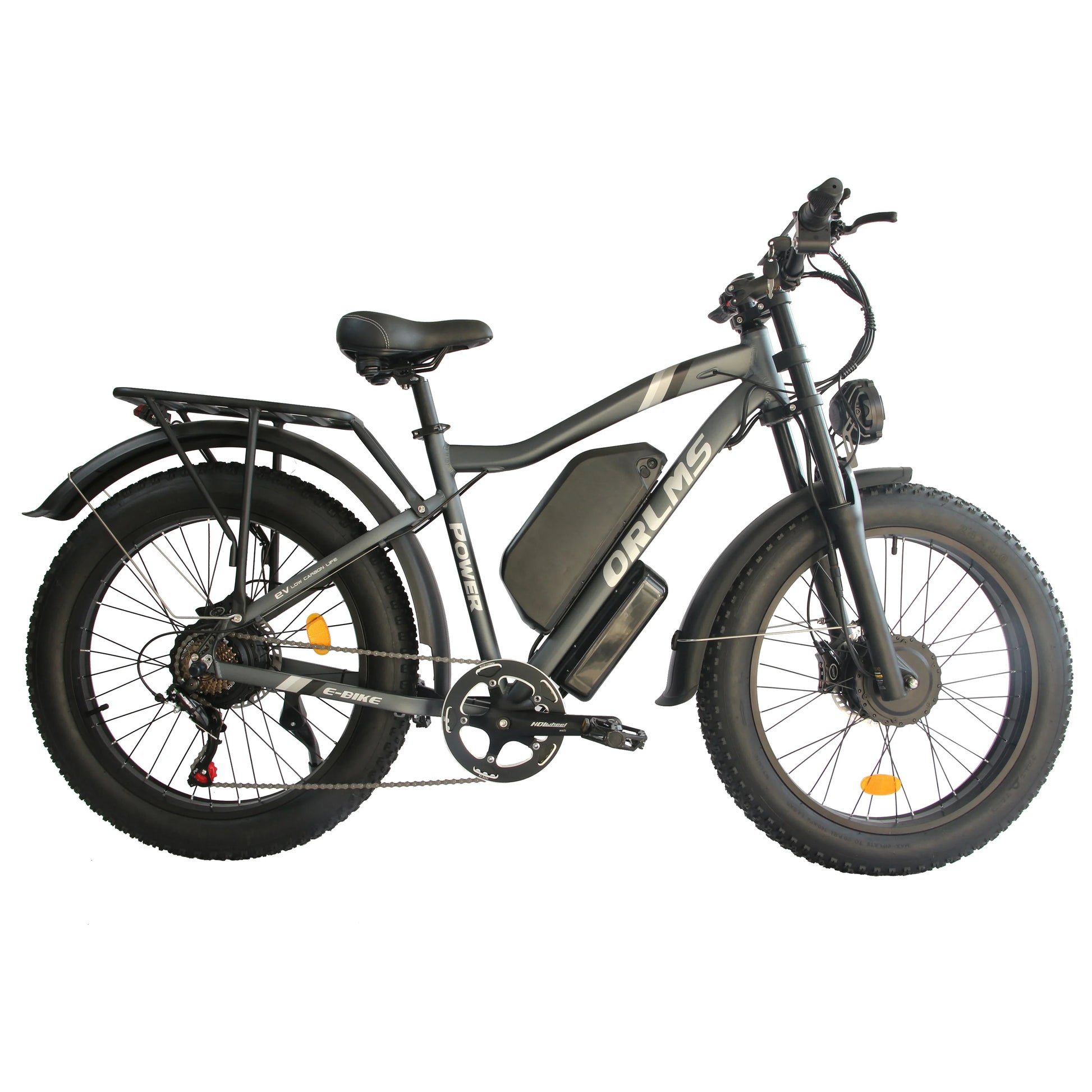 HKM-383507 48V E-Bike with Central Motor, 7-Speed Gear, Fat Tire Design, Smart Features, and Hydraulic Disc Brakes