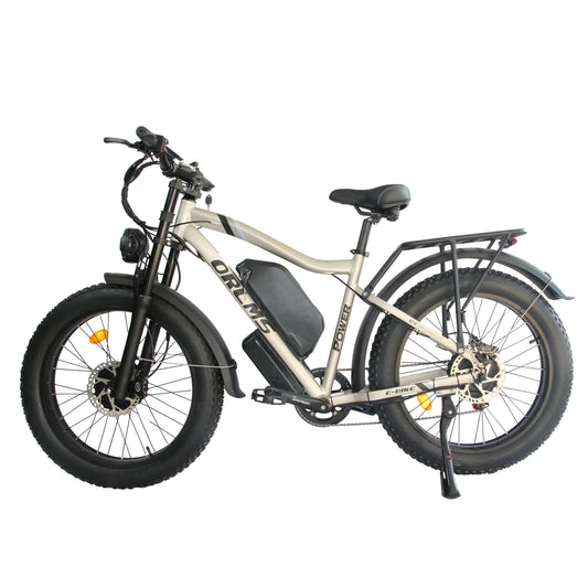 HKM-383507 48V E-Bike with Central Motor, 7-Speed Gear, Fat Tire Design, Smart Features, and Hydraulic Disc Brakes