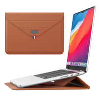 HKM-383507 Leather Laptop Sleeve with Stand for MacBook Air & Pro (14-15 Inch)