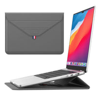 HKM-383507 Leather Laptop Sleeve with Stand for MacBook Air & Pro (14-15 Inch)