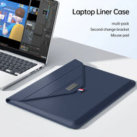 HKM-383507 Leather Laptop Sleeve with Stand for MacBook Air & Pro (14-15 Inch)