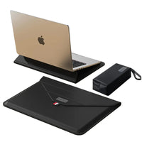 HKM-383507 Leather Laptop Sleeve with Stand for MacBook Air & Pro (14-15 Inch)