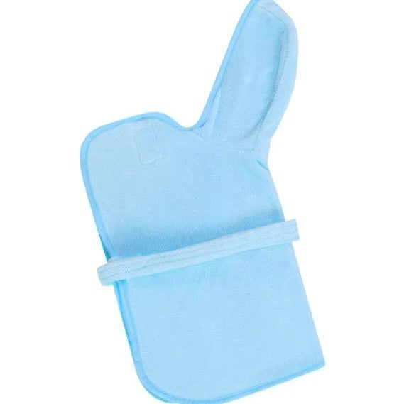 HKM-3835709 Soft and Thick Coral Fleece Dog Bath Towel - Wearable Bathrobe in Blue, Yellow, Pink, or White