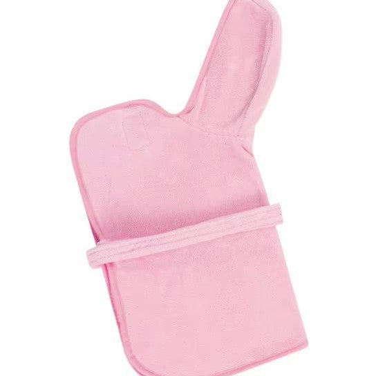 HKM-3835709 Soft and Thick Coral Fleece Dog Bath Towel - Wearable Bathrobe in Blue, Yellow, Pink, or White