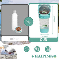HKM-3836349 3-in-1 Portable Pet Water Bottle with Food Container and Waste Bag Dispenser for Dogs and Cats