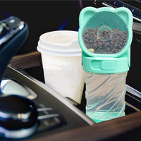 HKM-3836349 3-in-1 Portable Pet Water Bottle with Food Container and Waste Bag Dispenser for Dogs and Cats