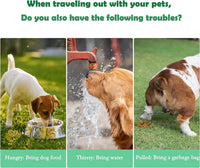 HKM-3836349 3-in-1 Portable Pet Water Bottle with Food Container and Waste Bag Dispenser for Dogs and Cats