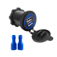 HKM-383635 Fast Charging USB Car and Boat Charger - 12-24V Input, 3100mA Output, Compatible with Motorcycles and Yachts