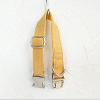 HKM-3836861 Adjustable Yellow Velvet Dog Collar in Multiple Sizes