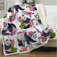 HKM-383763 Panda Series Coral Fleece Flannel Blanket for Cozy Comfort