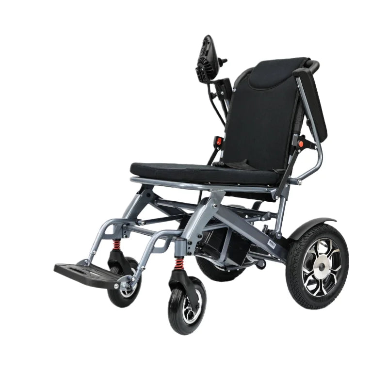 HKM-383827 Lightweight Folding Electric Wheelchair with Lithium Battery - 250W Motors, Aluminum Alloy Frame, Max Speed 6km/h, 150kg Capacity