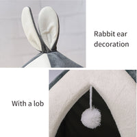 HKM-3838525 Rabbit Ear Nest for Cats and Dogs - Soft Arctic Velvet with PP Cotton, Multiple Sizes Available