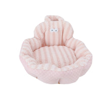 HKM-3838909 Big Eyes Round Pet Sofa Nest - Soft Cloth, Available in Pink, Blue, Yellow, 48cm or 60cm Diameter