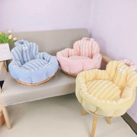 HKM-3838909 Big Eyes Round Pet Sofa Nest - Soft Cloth, Available in Pink, Blue, Yellow, 48cm or 60cm Diameter