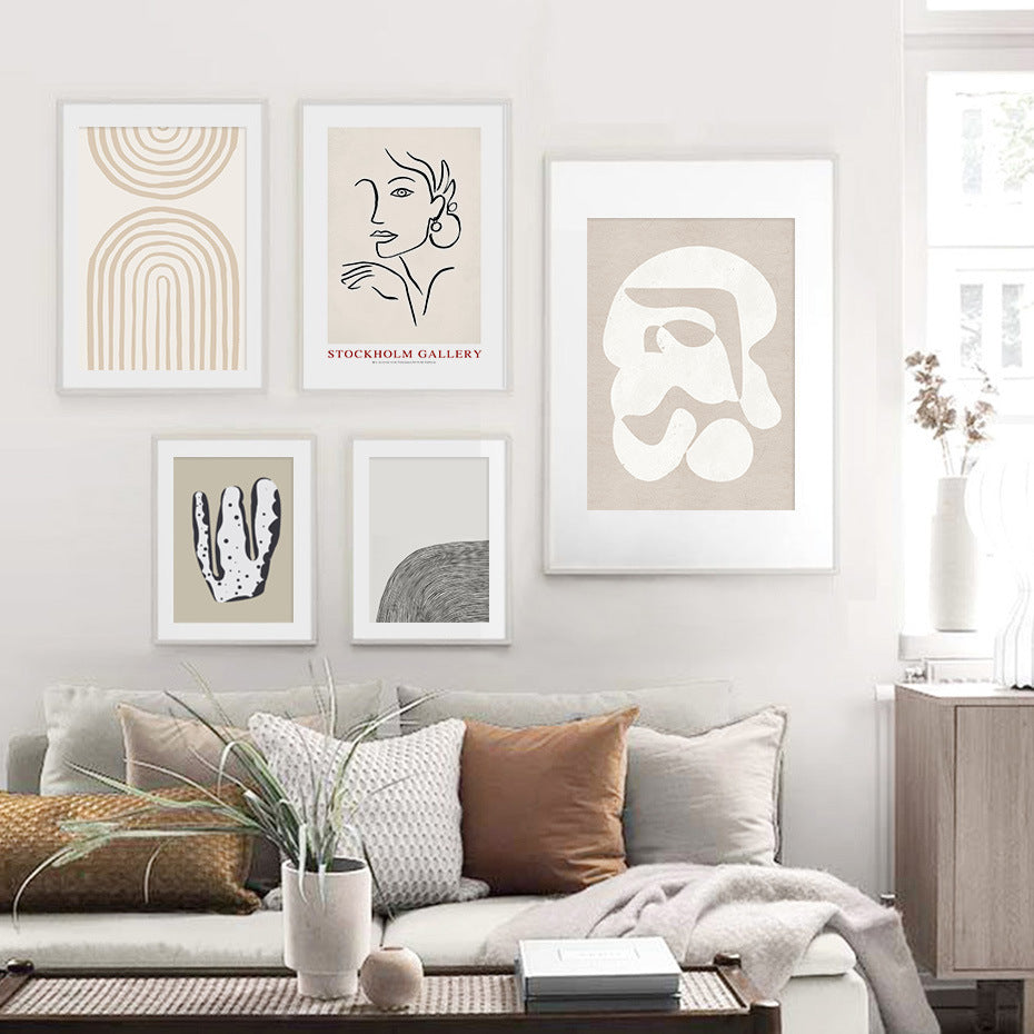 HKM-383891 Scandinavian Abstract Wall Art Poster in Rectangle Shape - Non-Woven Fabric, Thin and Thick Plates Available