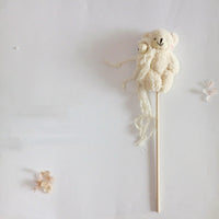 HKM-3839677 Cat Toy Stick with Bell, Feather Tassel & Bite Resistant Fur Ball - Multiple Colors Available