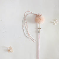 HKM-3839677 Cat Toy Stick with Bell, Feather Tassel & Bite Resistant Fur Ball - Multiple Colors Available