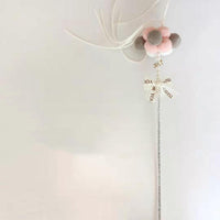 HKM-3839677 Cat Toy Stick with Bell, Feather Tassel & Bite Resistant Fur Ball - Multiple Colors Available