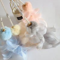 HKM-3839677 Cat Toy Stick with Bell, Feather Tassel & Bite Resistant Fur Ball - Multiple Colors Available