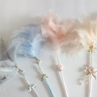 HKM-3839677 Cat Toy Stick with Bell, Feather Tassel & Bite Resistant Fur Ball - Multiple Colors Available