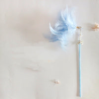HKM-3839677 Cat Toy Stick with Bell, Feather Tassel & Bite Resistant Fur Ball - Multiple Colors Available