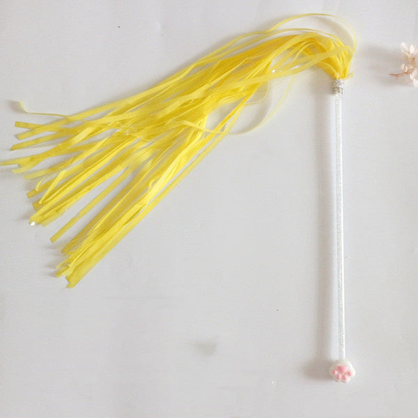 HKM-3839677 Cat Toy Stick with Bell, Feather Tassel & Bite Resistant Fur Ball - Multiple Colors Available