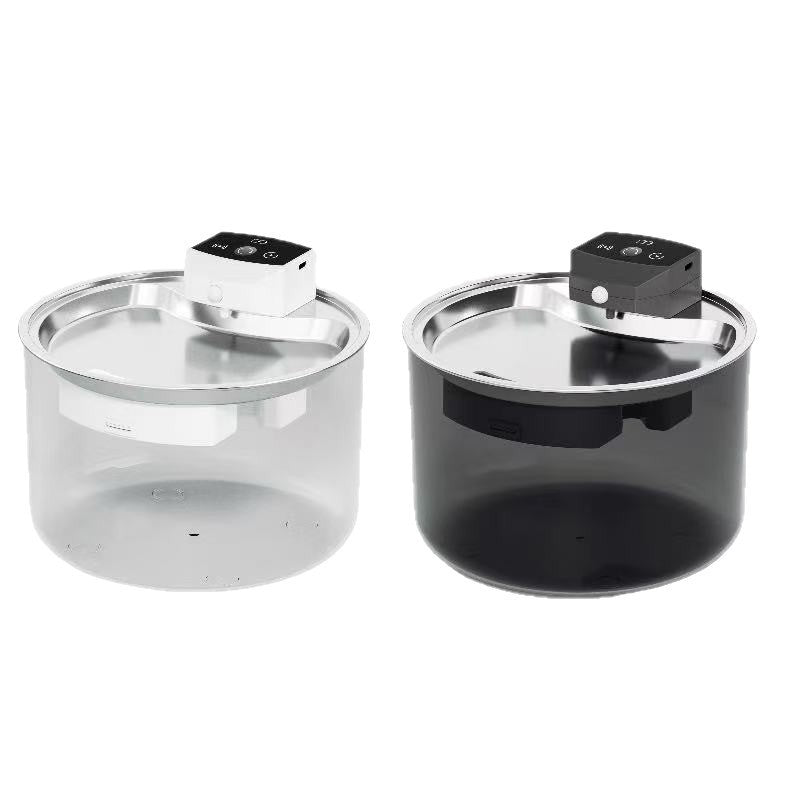 HKM-3840701 Stainless Steel Wireless Cat Water Fountain with Automatic Recirculation - 3L Large Capacity