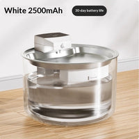 HKM-3840701 Stainless Steel Wireless Cat Water Fountain with Automatic Recirculation - 3L Large Capacity