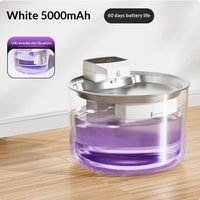 HKM-3840701 Stainless Steel Wireless Cat Water Fountain with Automatic Recirculation - 3L Large Capacity