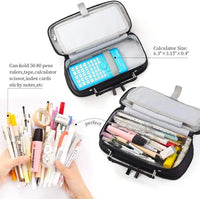HKM-384083 Custom Multi-Compartment Office Pen Organizer and Pencil Case for School Use