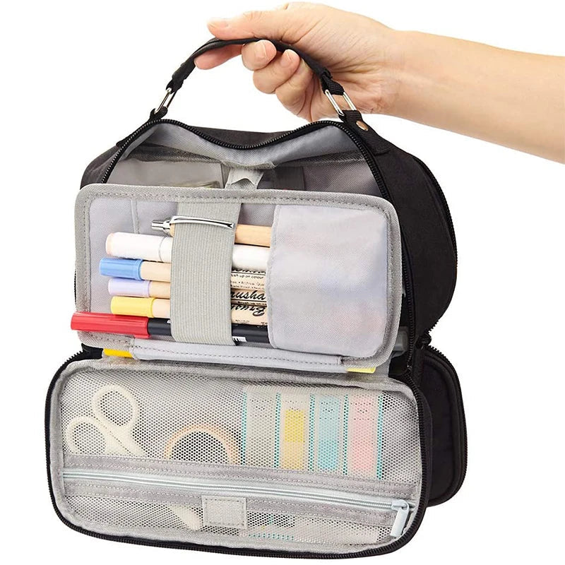 HKM-384083 Custom Multi-Compartment Office Pen Organizer and Pencil Case for School Use