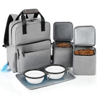 HKM-3841085 Large Capacity Gray Pet Outdoor Bag with Tableware Set and Accessories