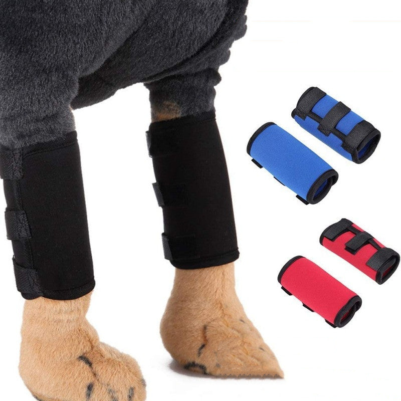 HKM-3841469 Neoprene Dog Knee Protective Gear – Non-Slip, Warm, and Wear-Resistant Knee Support – Available in Black, Red, and Blue Sizes S, M, L