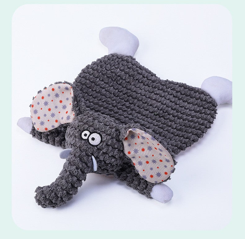 HKM-3842109 Bite-Resistant Velvet Fox Elephant Plush Toy for Cats and Dogs - Boredom Relief