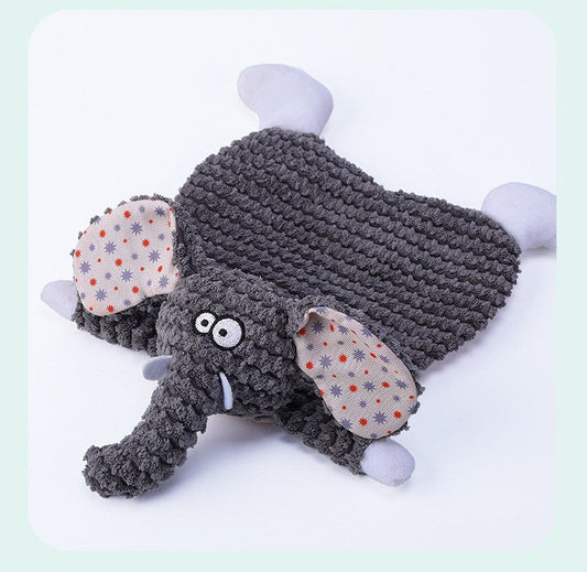 HKM-3842109 Bite-Resistant Velvet Fox Elephant Plush Toy for Cats and Dogs - Boredom Relief