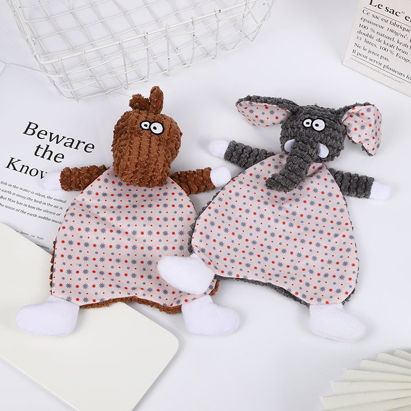 HKM-3842109 Bite-Resistant Velvet Fox Elephant Plush Toy for Cats and Dogs - Boredom Relief