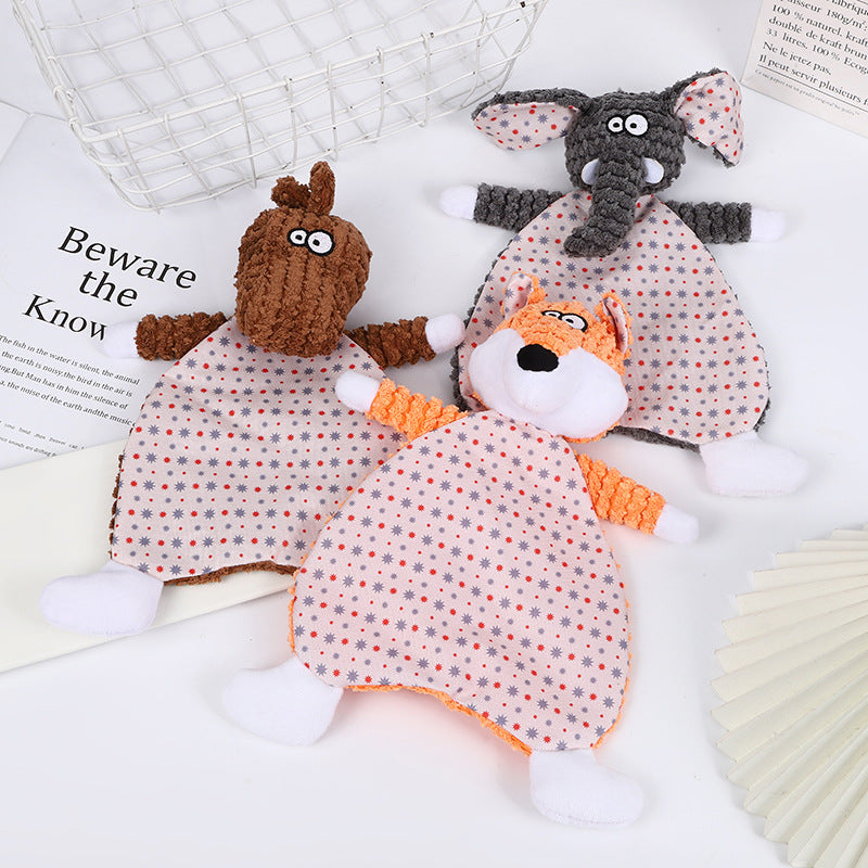 HKM-3842109 Bite-Resistant Velvet Fox Elephant Plush Toy for Cats and Dogs - Boredom Relief