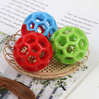 HKM-3843261 Durable Rubber Hollow Ball Pet Toy for Dogs and Cats - Two-Color Design
