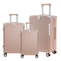 HKM-384339 Travel Luggage Set - 3 Piece Soft Shell Suitcase Collection with Carry-On Bag