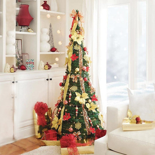 HKM-384403 Colorful Foldable Spiral Christmas Tree 180cm PVC Holiday Decor