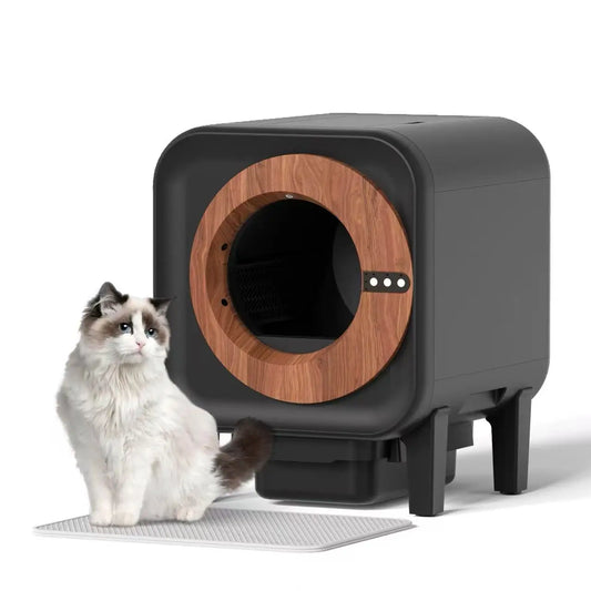 HKM-384403 Smart Automatic Self-Cleaning Cat Litter Box with Mobile Control and Spacious 70L Capacity