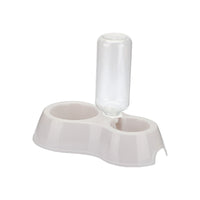 HKM-3844797 Automatic Double Pet Water Bowl with Integrated Bottle - Available in Pink, Blue, and Gray