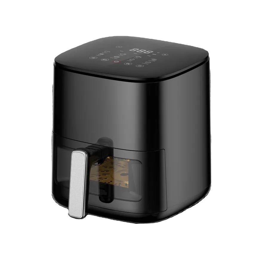 HKM-384531 Adjustable Thermostat Electric Air Fryer with Non-Stick Surface, 80-200℃ Temperature Control