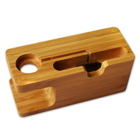 HKM-384659 Bamboo Smartphone Stand with Carved Design for Office Decor